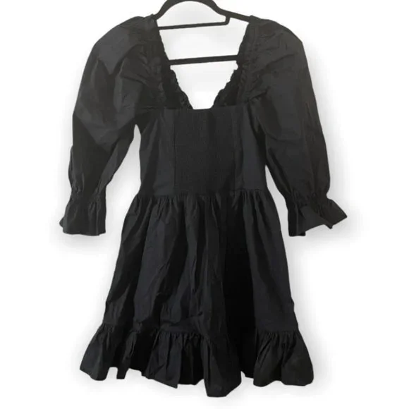 NEW Hill House Home The Samantha Dress in Black Poplin Size XS NWT - Picture 5 of 7